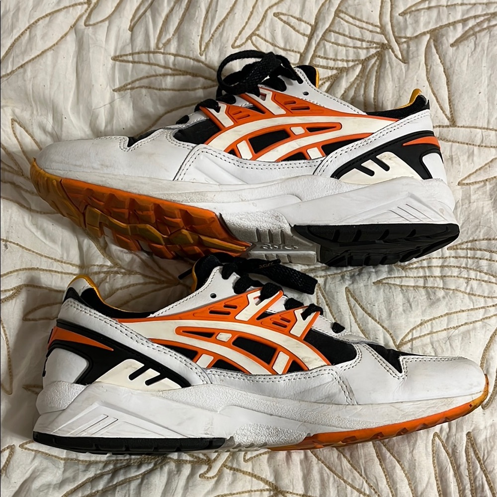 Asics White and Orange Athletic Shoes